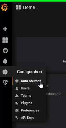 Screenshot of the Grafana add Data Source menu